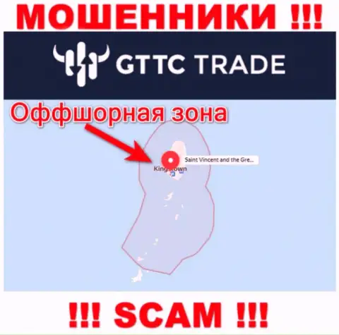 МОШЕННИКИ GT-TC Trade имеют регистрацию довольно-таки далеко, а именно на территории - Saint Vincent and the Grenadines