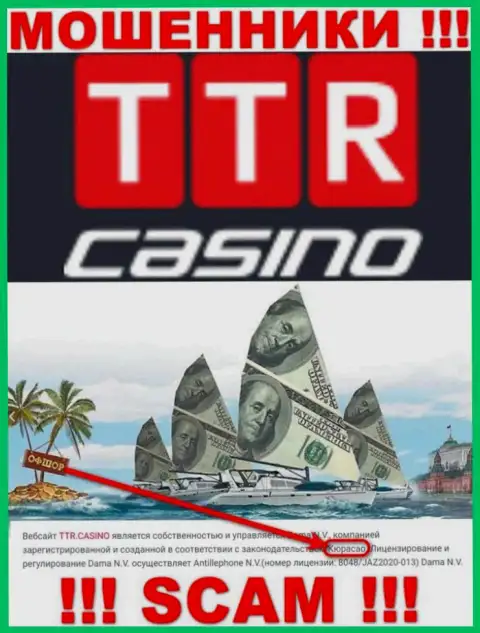 Curacao это официальное место регистрации конторы TTR Casino