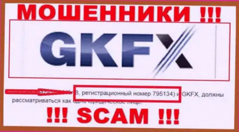 Номер регистрации мошенников всемирной сети internet организации GKFXECN: 795134