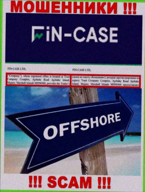 Fin Case - это ЖУЛИКИ !!! Пустили корни в оффшорной зоне по адресу - Trust Company Complex, Ajeltake Road Ajeltake Island, Majuro, Marshall Islands MH96960 и отжимают финансовые средства клиентов