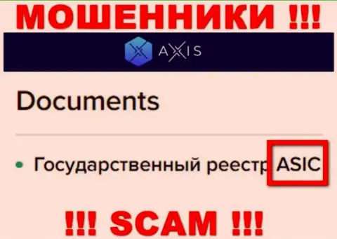 Организация AxisFund, как и регулятор, контролирующий их незаконные комбинации (ASIC) - это мошенники