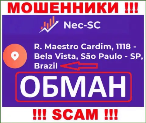 NEC-SC Com решили не разглашать о своем достоверном адресе регистрации