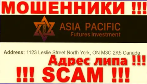 Будьте бдительны !!! АзияПацифик Футурес Инвестмент - это несомненно интернет-мошенники !!! Не собираются представлять реальный адрес конторы