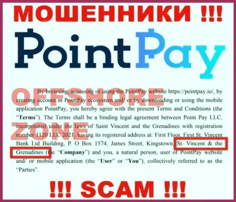 Зарегистрирована организация Point Pay в оффшоре на территории - St. Vincent & the Grenadines, МОШЕННИКИ !!!