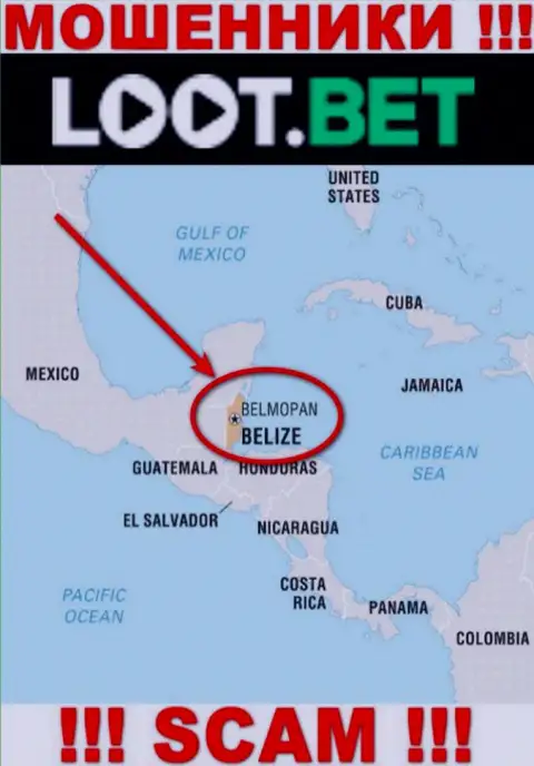Избегайте взаимодействия с мошенниками Лоот Бет, Belize - их юридическое место регистрации