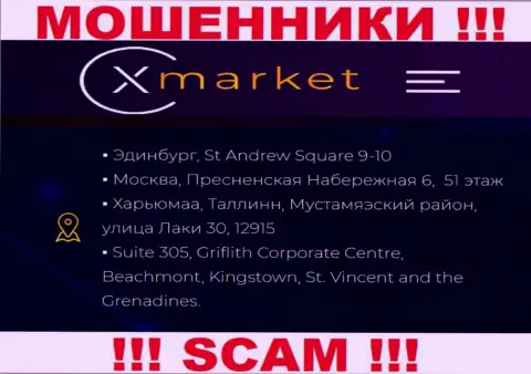 Не взаимодействуйте с XMarket - данные интернет-шулера сидят в оффшоре по адресу - Suite 305, Griflith Corporate Centre, Beachmont, Kingstown, St. Vincent and the Grenadines