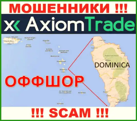 AxiomTrade специально прячутся в оффшорной зоне на территории Commonwealth of Dominica, internet мошенники