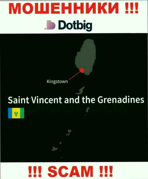 Дот Биг имеют офшорную регистрацию: Сент-Винсент и Гренадины - будьте крайне осторожны, мошенники