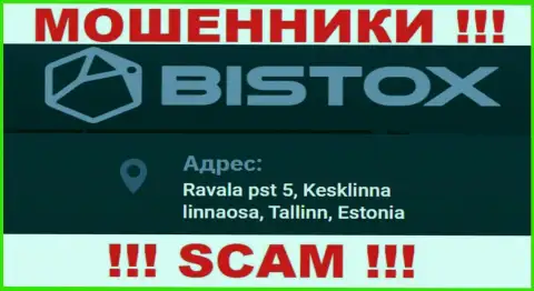Избегайте взаимодействия с Bistox Com - данные интернет мошенники показывают ложный адрес регистрации