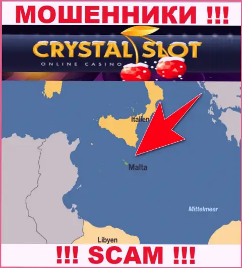 Malta - здесь, в офшоре, базируются internet мошенники Crystal Investments Limited