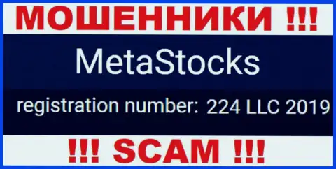 Во всемирной сети промышляют мошенники MetaStocks !!! Их регистрационный номер: 224 LLC 2019