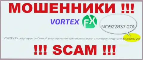 Эта лицензия приведена на официальном сайте мошенников Вортекс ФИкс