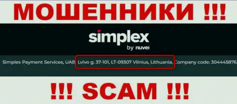 На web-портале компании Simplex Com представлен фиктивный официальный адрес - это МОШЕННИКИ !